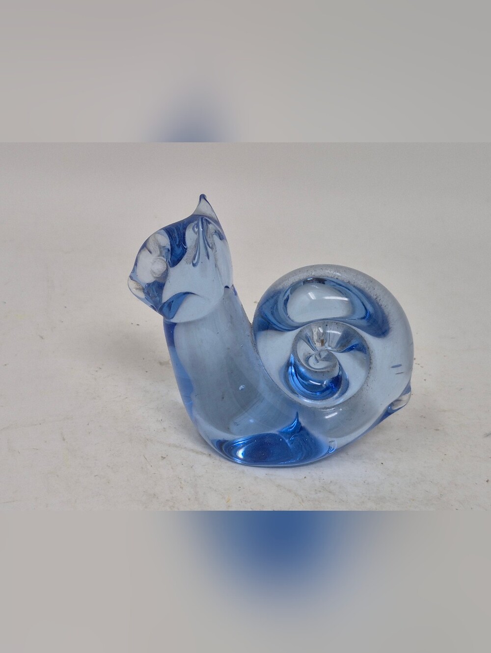 Blue Art Glass Snail Figurine